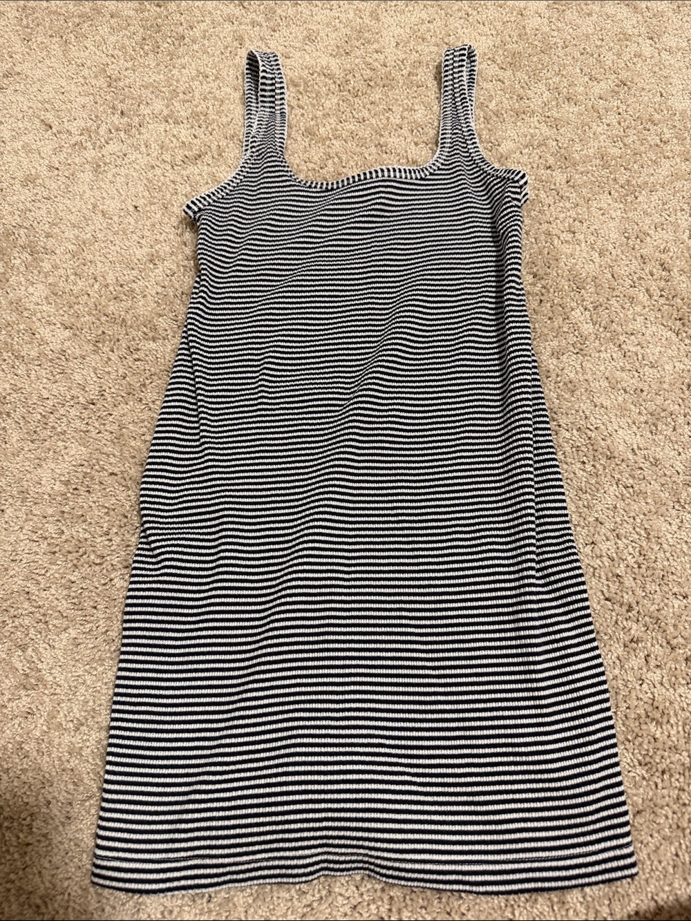 Striped Blue & White Tank Midi Dress